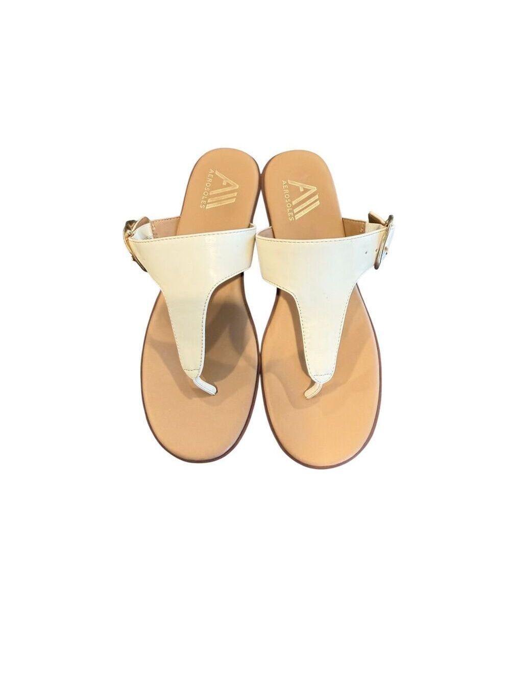 Aerosoles Izola Wedge Sandals Gold Buckle size 8.5 - Picture 9 of 10